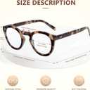 EASY READ Retro Round Blue Light Blocking Reading Glasses for Women,Anti UV Readers for Women with Spring Hinge