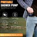 Portable Shower for Camping, 8000mAh Rechargeable Camping Shower Pump with XL Foldable Bucket, IPX8 Waterproof, Surrounding Water Inlet, 5 Pressure Modes Outdoor Shower Pump for Hiking, Travel, Pet