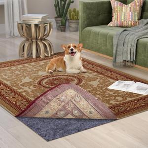 Non Slip Rug Pad Gripper, 2 x 3 Ft Waterproof Rug Pad, Felt and Natural Rubber Backing Rug Pads for Floors and Finishes, Felt Pad for Hardwood Floors, Keeps Carpets in Place Soft and Safe