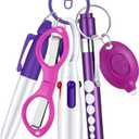 6 Pcs Nurse Pen Set Include Permanent Marker Pen Retractable Ballpoint Pen Keychain Clip Foldable Scissors Lights LED Flashlight Keychain for Nurse Accessories(Purple)