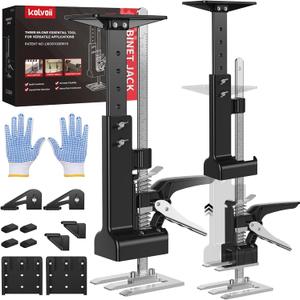 Kolvoii 2 Pack Cabinet Jacks, Multi-Function Cabinet Installation Kit, Up to 23.4 Inch Height Adjustment, Labor Saving Arm Jack, Third Hand Support System for Installing Cabinets