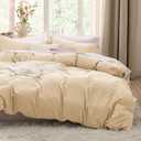 Bedsure Alabaster Gleam Duvet Cover Queen Size - 3 Pieces Prewashed Cotton-Like Polyester Extra Soft Bedding Set, Includes 1 Duvet Cover 90x90 Inches with Zipper Closure & 2 Pillow Shams, No Comforter