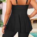 Aqua Eve Plus Size Tankini with Shorts - Two Piece Swimsuit Tummy Control Bathing Suit Flowy Swimwear 2026 (Black), Size 20W 