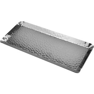 Antrader Hammered Rectangular Tray,Stainless Steel Decorative Tray,Silver Serving Trays,Serving Platter Small Storage Tray(10-Inch by 4-Inch)