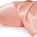 Bedsure Satin Pillowcase for Hair and Skin Queen, Similar to Silk Pillow Cases, Pillow Cases Set of 2 with Envelope Closure, Pink Room Decor, College Gifts,Pale Blush, 20x30 Inches (Queen (20" x 30"), 19 - Peach Pearl)