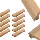 10Pcs 4.84" Wood Solid Furniture Pulls Handles, Painted Smoothly Wooden Handles Cupboard Closet Drawer Handle Pull,Hole Dis.3.78"