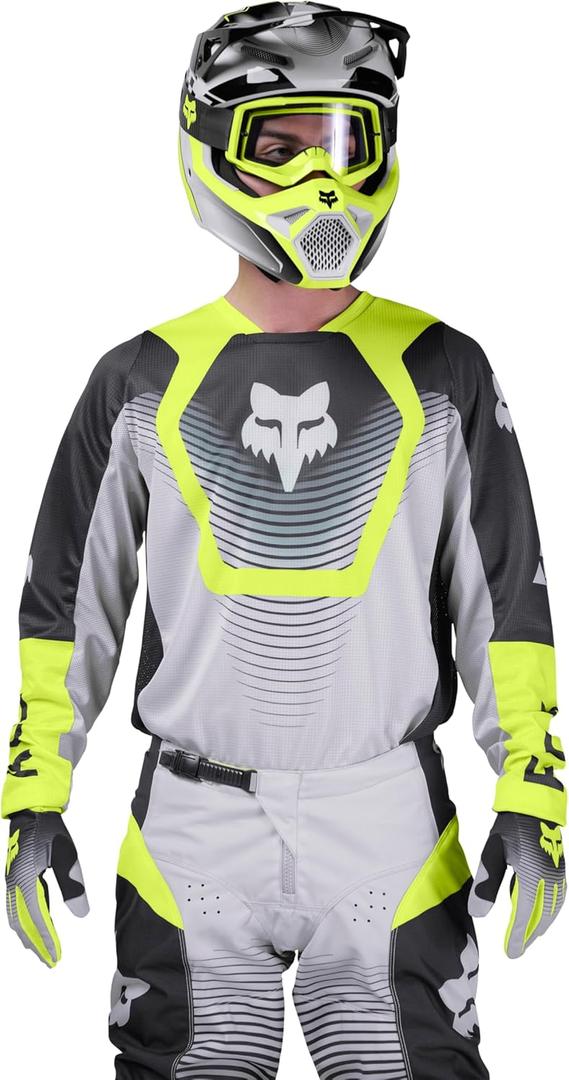 Fox Racing Men's 180 Motocross Dirt Bike Jersey (Grey/Yellow Collect)