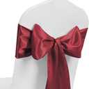 MAGTOWNE Burgundy Chair Sashes 50 Pack, Dark Red Marroon Satin Chair Ribbons for Party Wedding, Universal Chairs Ties Knots for Folding Chairs Decor
