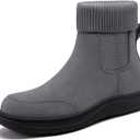 Athlefit Women's Chelsea Ankle Boots Slip On Fashion Short Winter Boots Wide Width Comfortable Elastic Sock Booties, Size 11