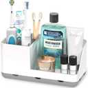 Toothbrush Holders for Bathroom Counter - Detachable Bathroom Organizer and Storage Electric Toothbrush and Toothpaste Holder, Bathroom Decor Accessories for Countertop, Shower, Sink