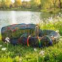 LUCKITTY Portable Cat Enclosure - 2-in-1 Outdoor Catio with Tent & Tunnel, Foldable Playpen for Indoor Cats, Includes Storage Bag for Cats & Small Animals Rainbow Color