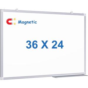 White Board Dry Erase, 36 x 24 inch Magnetic Dry Erase Board Whiteboard for Wall, Aluminum Frame Hanging Whiteboard Marker Board Writing Board
