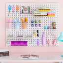 INCLY 30PCS Peg Board Organizer Accessories Kit, Pegboard Hooks Assortment with Bins, Cups, Wire Baskets and Paper Towel Holder for 1/8 and 1/4 Pegboard Garage Workbench Craft Room Organizing Tools