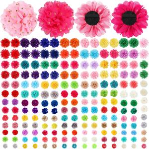 Amylove 200 Pcs Dog Collar Flowers Bows Bulk Grooming for Girls Boys Pets Puppies Cats Small Medium Dogs Flower Charms Ties Accessories Embellishments for Parties Pets, 20 Colors