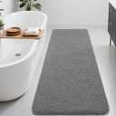 Bathroom Runner Rugs 60x24, Extra Soft and Absorbent Bath Mats, Non-Slip Shaggy Long Bath Rug for Bathroom Floor, Tub and Shower, Machine Washable, Quick Dry, Grey