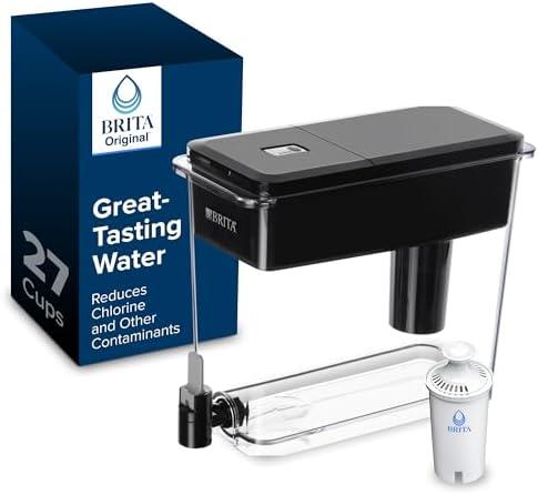 Brita UltraMax Large Water Dispenser With Standard Filter, BPA-Free, Reduces Copper, Cadmium and Mercury Impurities, Lasts 2 Months or 40 Gallons, Includes 1 Filter, Kitchen Accessories, Large 27-Cup