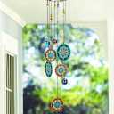 YUFENG Wind Chimes Outdoor Decor, Metal Memorial Windchimes Hanging Decoration for Garden Home Yard and Christmas Tree, 23.5'' Metal Flower Ornament Christmas Decor