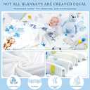 Mindsoft Sleeping Bear Monthly Baby Milestone Blanket Bear Star Balloon Flannel Blanket Boy Newborn Infant Swaddle Growth Baby Frame for Boys Girls Nursery (Blue)