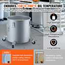 VEVOR Fryer Grease Bucket, 16 Gal Oil Disposal Caddy with Caster Base, Carbon Steel Rust-Proof Coating, Oil Transport Container with Lid, Lock Clips, Filter Bag for Hot Cooking Oil Filtering, Gray (EXP 12/31/30)
