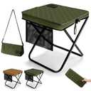 LiKiLiKi 15.7″ Extra Large Foldable Backpack Stool, Heavy Duty Thickened Collapsible Portable Pocket Chair, Compact Pocket Size Travel Seat for Hiking, Fishing, Picnic and Outdoor Activities (Green)