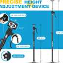 Third Hand Support Pole Heavy Duty, Cabinet Jacks for Installing Cabinets with 154 LBS Capacity and Expand from 49-1/5 to 114-1/5 in, 2-PC