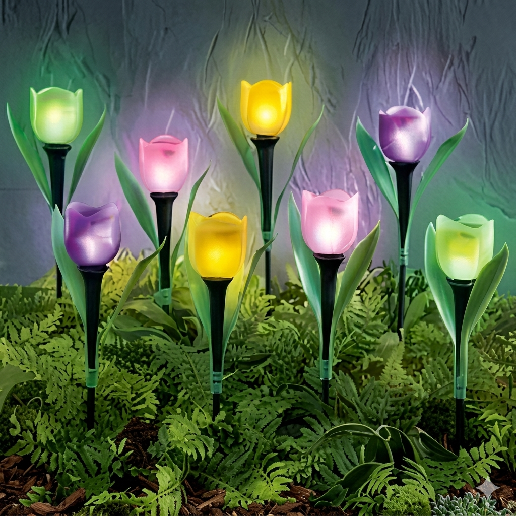Bytech 5-Pack Solar Powered Tulip Stake