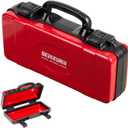Geinxurn 11Red Tools Box, Portable Steel Heavy-duty Tool Case with Safety Latch and Handle for Tools Storage and Organizers, Home DIY