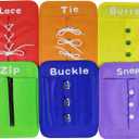 Dress Learning Boards Preschool Early Educational to Basic Life Skills Dress Learning Boards Learn to Button,Buckle,Zip,Snap,Lace & Tie
