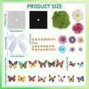 49 Pcs Spring Garden Theme DIY Graduation Cap Decor Faux Assorted Flowers White Bows 3D Butterfly Stickers Artificial Moss Crafts Alphabet Tiles for DIY Hat Grad Cap Topper Graduation Party Supplies