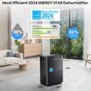 Gasbye 4500 Sq.Ft. 2026 Energy Star Dehumidifier for Basement with Drain Hose, Max 75 Pints/D Dehumidifier for Large Room, [43dB Quiet Compressor], Easy Drainage, Auto-restart, Black