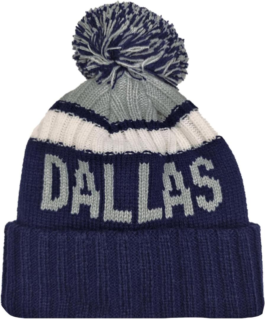 Kids Beanie Hat with Pom,Children Warm Knitted Pompom Hat,Boys Girls Beanie Cap&Winter Hat,Knitted hat Gift for Fans. (Dal Solid Color)