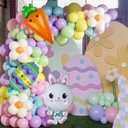 146Pcs Easter Balloon Arch Garland Kit, Pastel Balloons with Carrot Bunny Foil Balloons for Bunny Party Decorations Easter-Themed Baby Shower Birthday Party Supplies