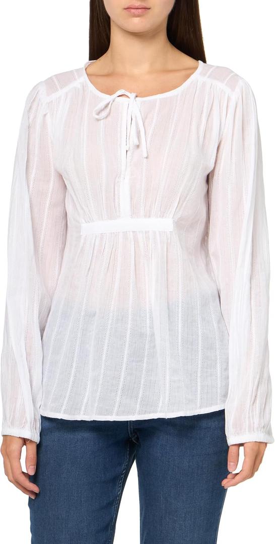 Lucky Brand Women's Volume Sleeve Peasant Top, Large