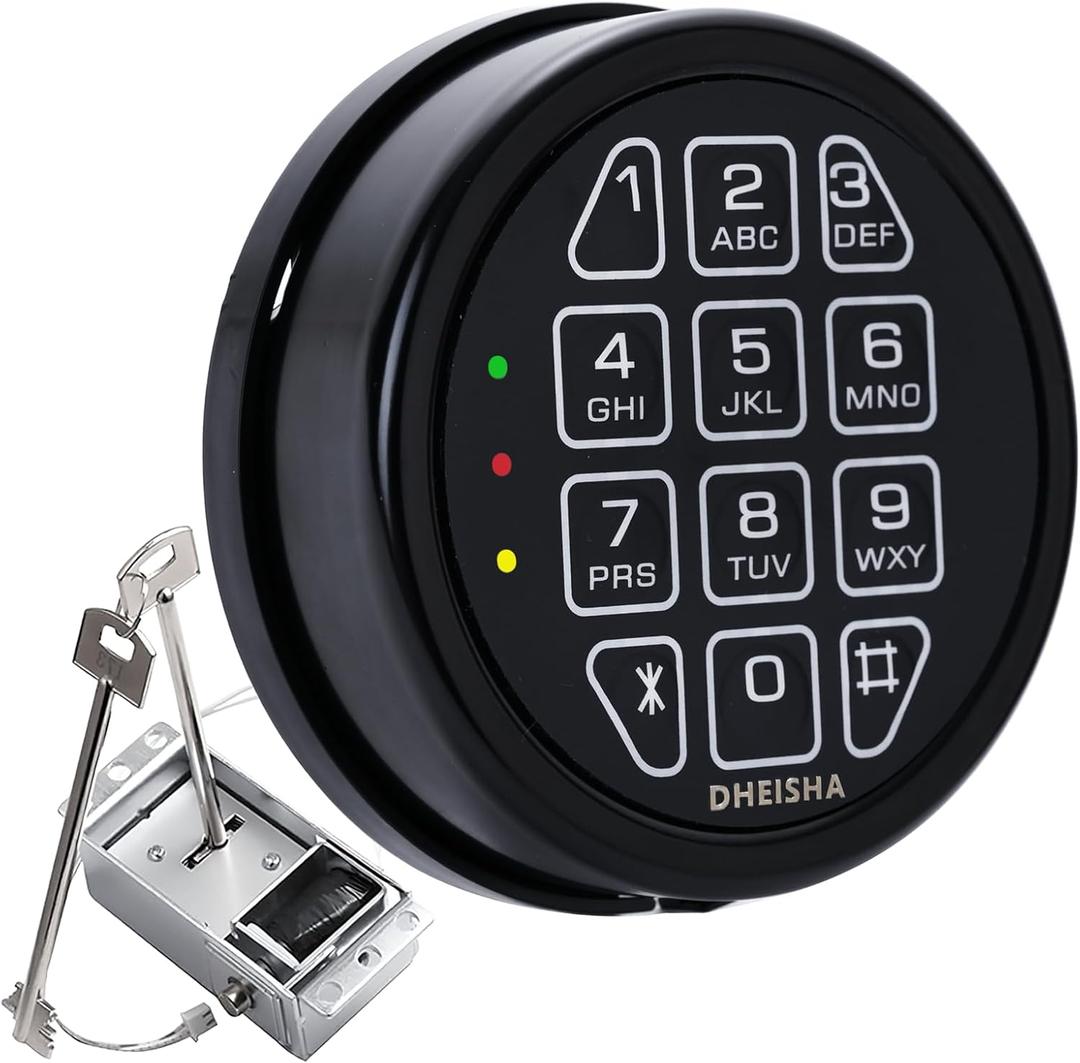 DHEISHA Gun Safe Lock Replacement with Solenoid Lock Electronic Safe Keypad for Home & Business