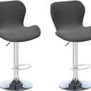 Stretch Counter Height Bar Stools Cover Set of 2, Jacquard Swivel Bar Chairs Cover Swivel Barstools Stretchable Slipcovers Dining Room Breakfast Chair Bar Chairs Protector Dark Grey