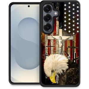 Case Compatible with Samsung Galaxy S25,Cross Jesus Flag Phone Covers for Men/Women,Anti-Skid Soft Silicone Shockproof Protective Case Compatible with Samsung Galaxy S25