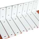 8 Pack - L 6" x H 4" x W1.5, 5mm Thick White L Shelf Bracket, Iron Shelf Brackets, Metal Shelf Bracket, Industrial Shelf Bracket, Floating Shelf Bracket, Shelf Supports with Screws