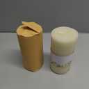 3x6 Inch Pure Natural White Honeycamb Beewaxs Pillar Candle Rolled Candles,60 Hours Long Burning, Unscented and Dripless for Home Decor Christmes Weddings