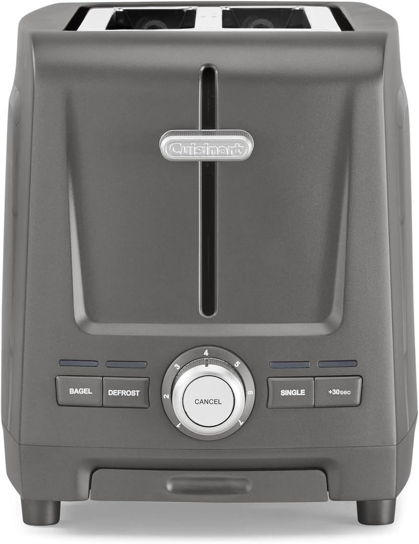 Cuisinart Core Collection 2-Slice Toaster | Extra-Long Slots for Artisan Bread | Bagel Setting |High-Lift Quickview | Single Slice & Defrost Functions | +30sec Toast Boost |Removable Crumb Tray (Stone)