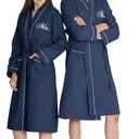 AW BRIDAL Mr and Mrs Waffle Knit Robe Set for Wedding Engagement Gifts, Anniversary Matching Robes for Couples, Women and Men (One Size)