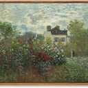 OIQArtOIQ Vintage Landscape Canvas Wall Art Framed Natural Scenery Painting Artwork Prints France Country Wilderness Farmhouse Decor Pictures Kitchen Bedroom Living Room Bathroom (8x10 in, Garden Green)