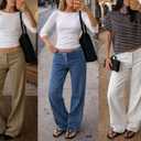 Low Rise Baggy Jeans for Women Wide Leg Denim Pants (XL)