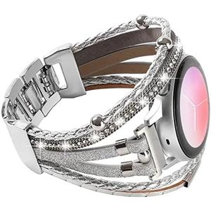 Posh Leather Bands Compatible with Samsung Galaxy Watch 7 6 5 4 40mm 44mm/Watch 6 4 Classic Band 42mm 46mm 43mm 47mm/Galaxy Watch 5 Pro Band 45mm/Active 2, 20mm Boho Bracelet Handmade Strap for Women