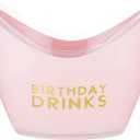 Slant Party Supplies Ice Bucket - Double Handle Acrylic Champagne Beverage Cooler, 10.8" x 8", Pink/Gold - Birthday Drinks