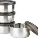 9 oz Stainless Steel Lidded Bowls, 4 Pack Unbreakable Small bowls with BPA-free Plastic Lids for Meal Prep, Cooking, Snacks, Leftovers