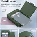ATATOO for Motorola Razr 2024 Case, Built-in Card Holder (Store 3 Cards) & Hinge Protection & HD Screen Protector, Military Grade Protection, Sturdy Durable Wallet Phone Case for Moto Razr 2024, Green