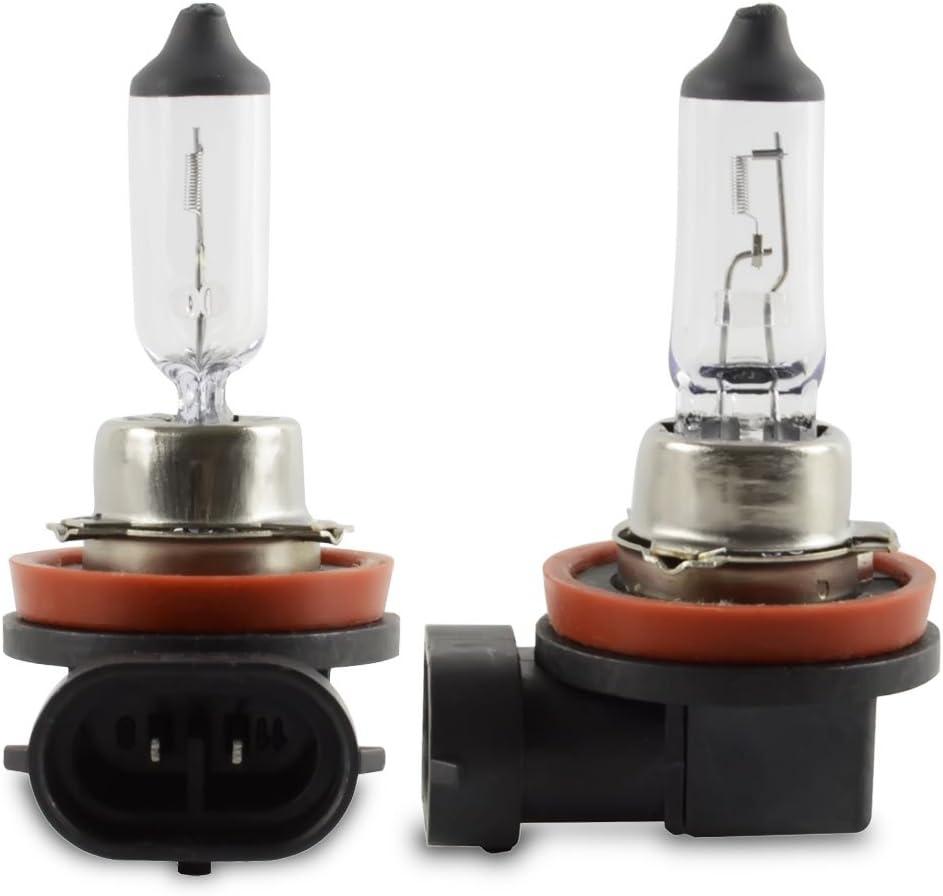 H11 Halogen Headlight Bulb - 12V 55W, High/Low Beam Fog Light Replacement, Halogen Light Bulbs, DOT Compliant, Universal Lighting Accessories for Cars, Not fit 24V Vehicles, Pack of 2