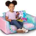 Gabby's Dollhouse 2-in-1 Inflatable Sofa Bed, Kids Sofa Couch Fold Out, Foldable Chair Lounger for Toddlers and Kids