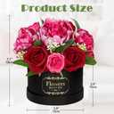 Hollyone Red Artificial Peonies Roses in Vase Round Gift Boxes with Fake Flowers Arrangements Faux Flowers Floral in Box Vase for Her Mothers' Day Valentine's Day Christmas Birthday Graduation Gift