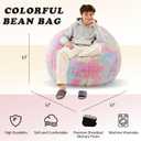 Rainbow Bean Bag Chair, Luxurious Floor Sofa with Memory Foam Filler, 32 Inches